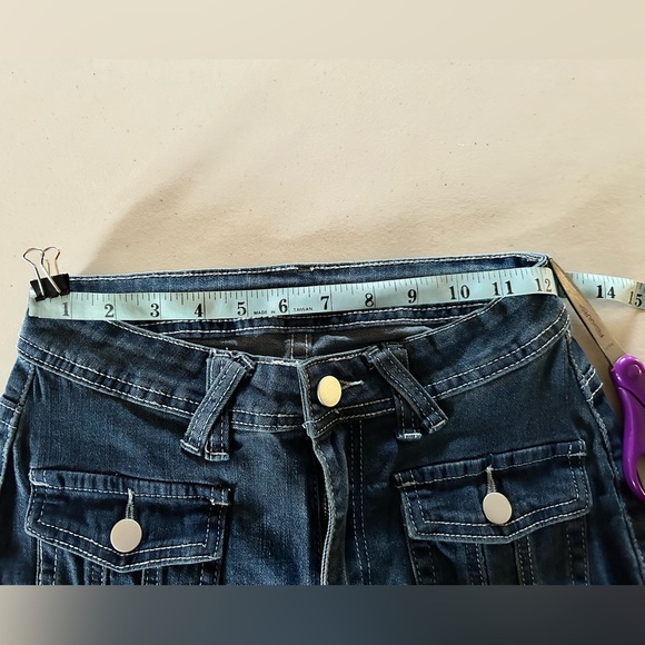 ROMWE Denim Blue Jeans Double Front Pockets Woman’s 4 Small - Picture 4 of 7